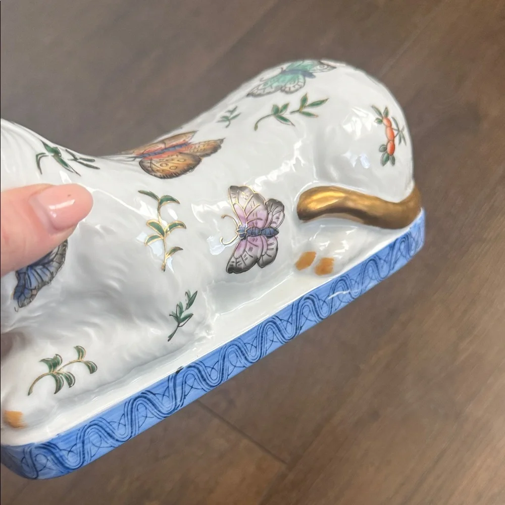 Vintage Frederick Cooper Chicago Large Hand Painted Cat with Butterflies - Picture 5 of 13